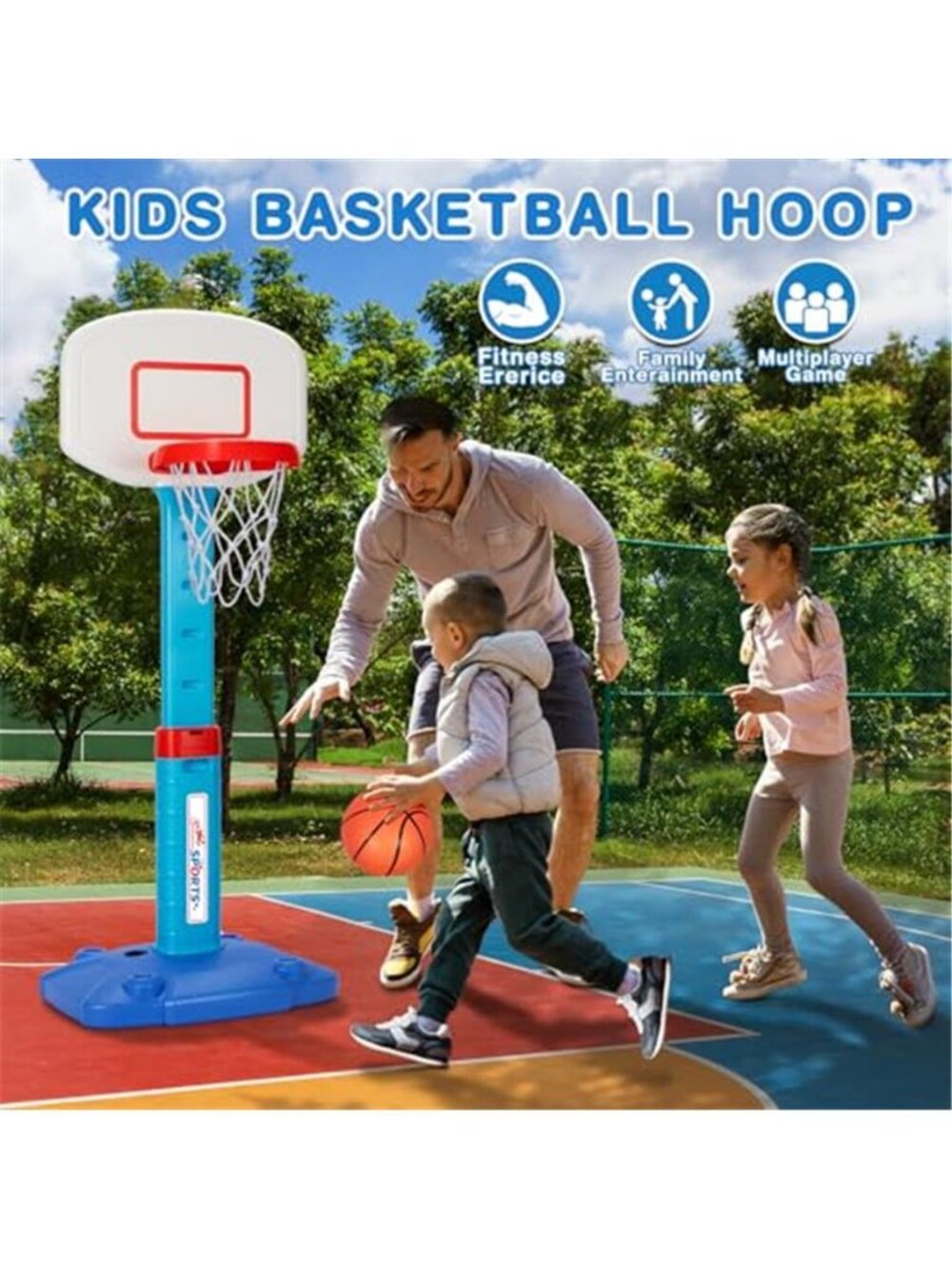 Basketball Hoop Indoor Outdoor Toys for Toddlers 1-3, Kids Basketball Hoop - Picture 6 of 6
